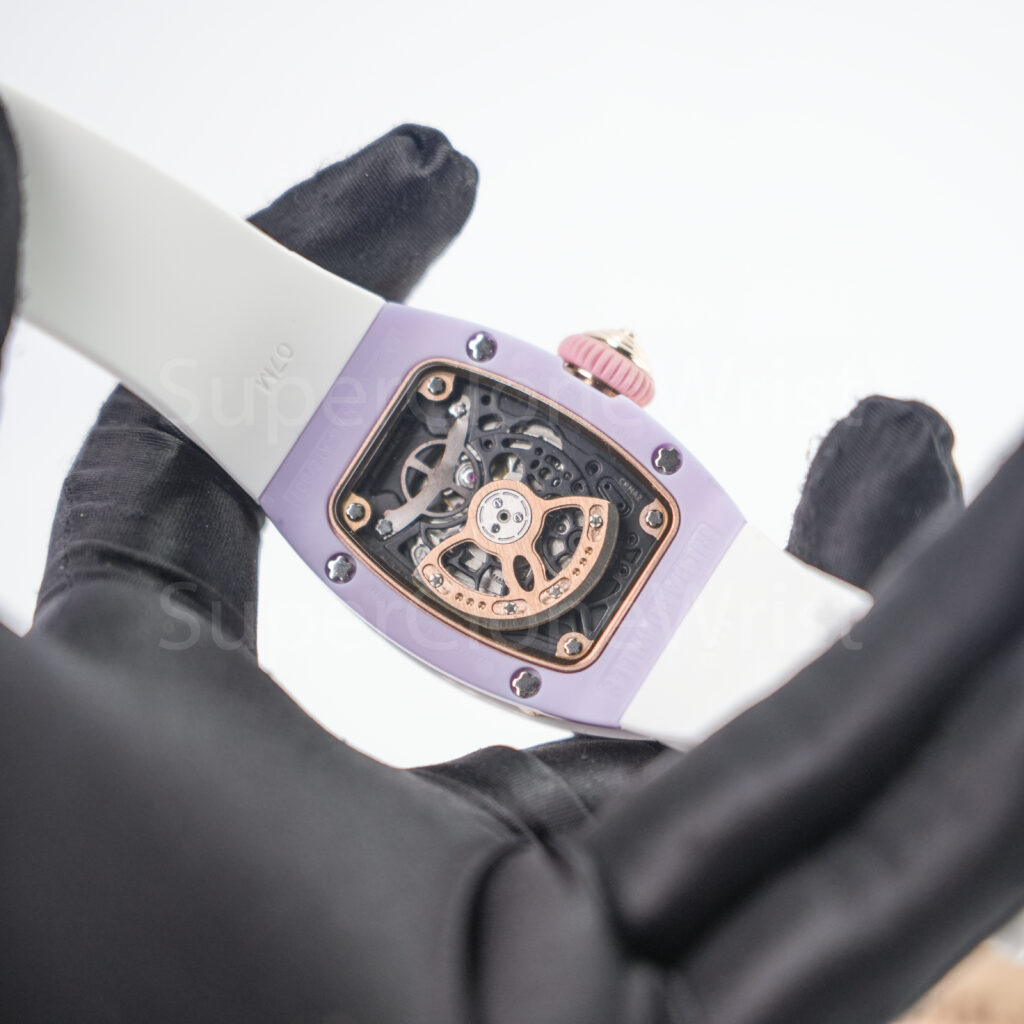 Richard Mille RM 07-03 Bonbon Steel Marshmallow Dial Steel Bezel White Rubber Strap 31mm Replica Watches - 7