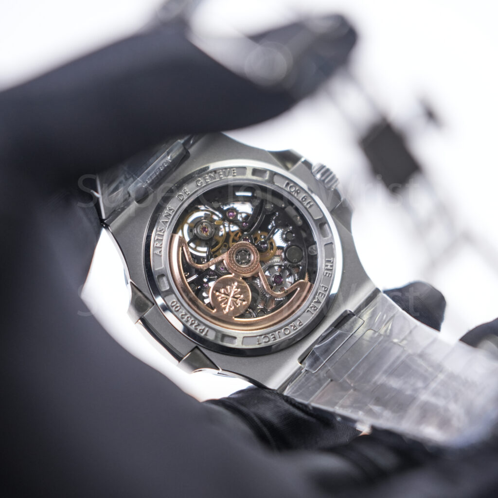 Patek Philippe Nautilus 5711 "The Pearl Project" Steel Skeleton Dial Carbon Fiber Bezel Steel Bracelet 40mm Replica Watches - 8