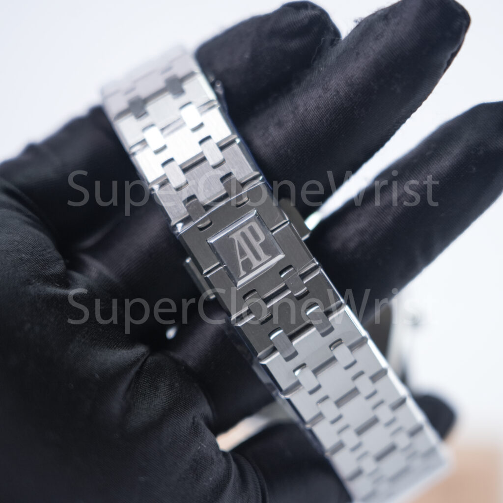 Audemars Piguet Royal Oak Chronograph 26315ST Steel Model Silver Grande Tapisserie Dial Blue Sub-dials Steel Bracelet 38mm Replica Watches - 8