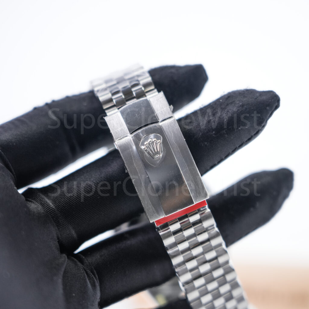 Rolex Datejust 36 126234 Steel Green Palm Motif Diamond Dial Fluted Bezel Jubilee Bracelet Replica Watches - 8
