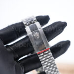 Rolex Datejust 36 126234 Steel Green Palm Motif Diamond Dial Fluted Bezel Jubilee Bracelet Replica Watches - 8