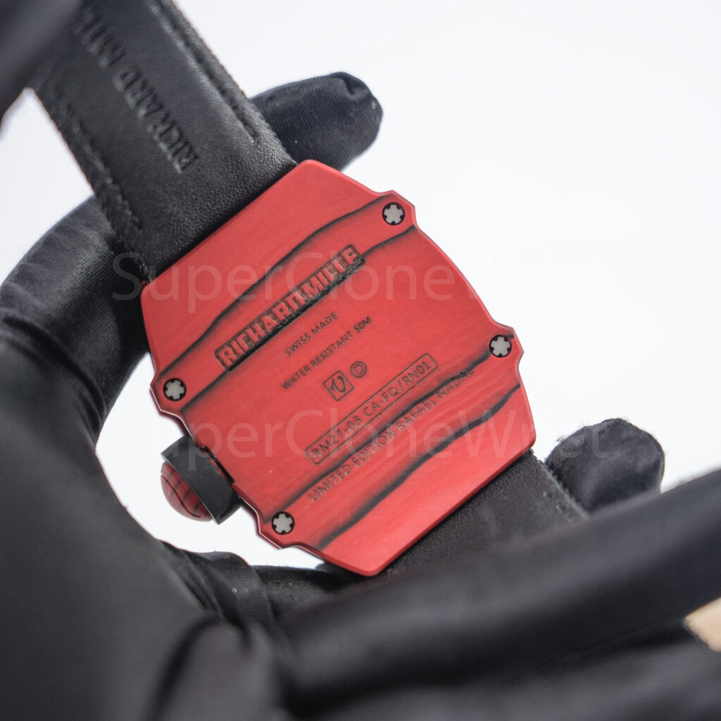 Richard Mille RM 27-03 Red Carbon Fiber Skeleton Dial Red Carbon Fiber Bezel Black Fabric Strap 40mm Replica Watches - 8
