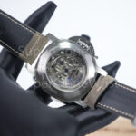 Panerai Luminor Marina PAM01314 Steel Model White Dial Brown Leather Strap 44mm Replica Watches - 8