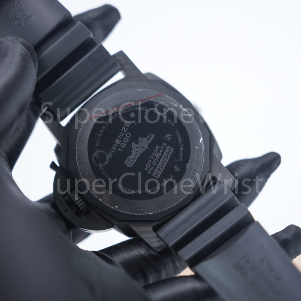 Panerai Luminor Submersible 1950 PAM00616 Carbotech Black Dial Carbon Fiber Bezel Black Rubber Strap 47mm Replica Watches - 8