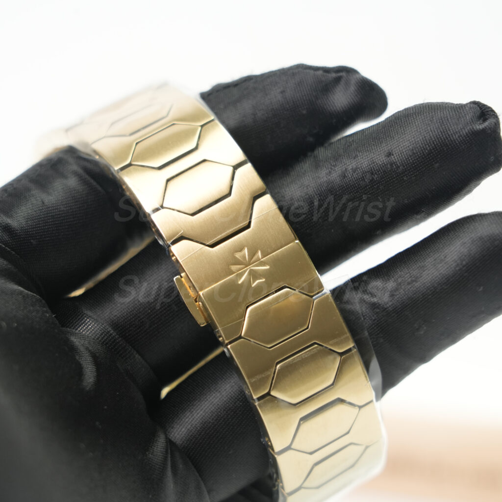 Vacheron Constantin Historiques 222 Yellow Gold Brown Sunburst Dial Yellow Gold Bezel Yellow Gold Hexagonal Bracelet 37mm Replica Watches - 9