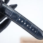 Panerai Luminor Marina PAM01313 Steel Blue Sunray Dial Polished Bezel Dark Blue Alligator Leather Strap 44mm Replica Watches - 9