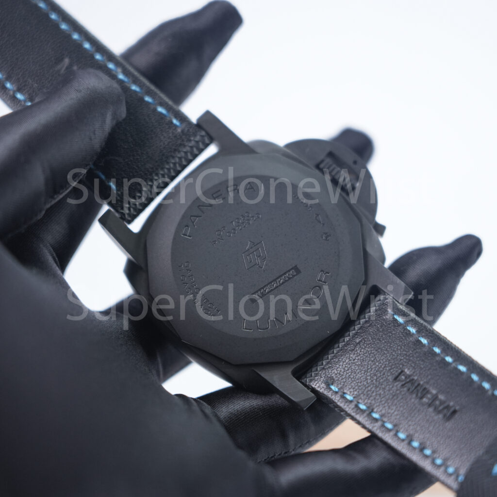 Panerai Luminor Marina PAM02661 Carbotech Black Dial Blue Lume Black Rubber Strap 44mm Replica Watches - 9