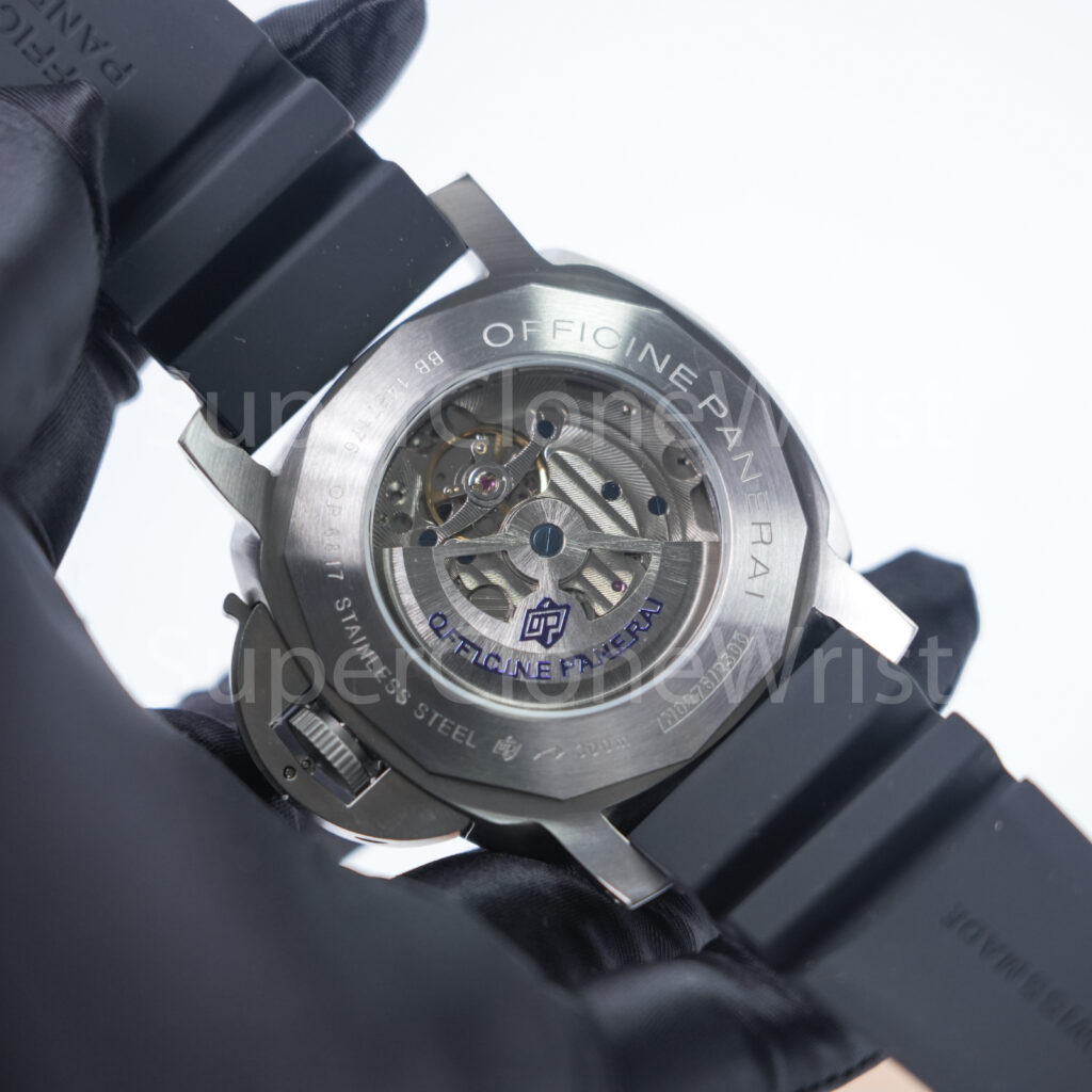 Panerai Submersible PAM00973 Steel Black Dial Brushed Steel Bezel Black Rubber Strap 42mm Replica Watches - 9