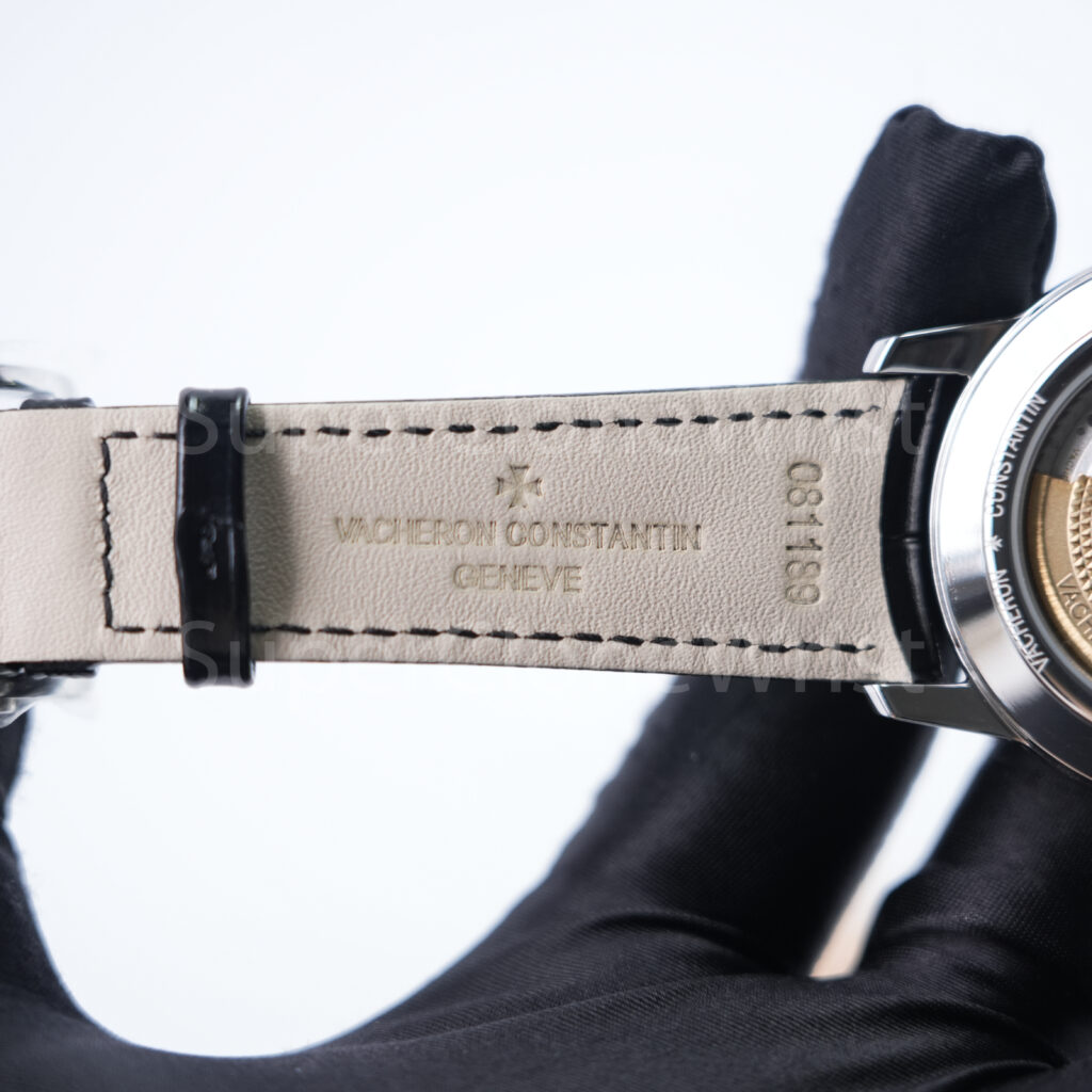 Vacheron Constantin Patrimony 4010U/000G-B330 Steel Silver Opaline Dial Steel Bezel Black Leather Strap 42.5mm Replica Watches - 9