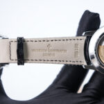 Vacheron Constantin Patrimony 4010U/000G-B330 Steel Silver Opaline Dial Steel Bezel Black Leather Strap 42.5mm Replica Watches - 9